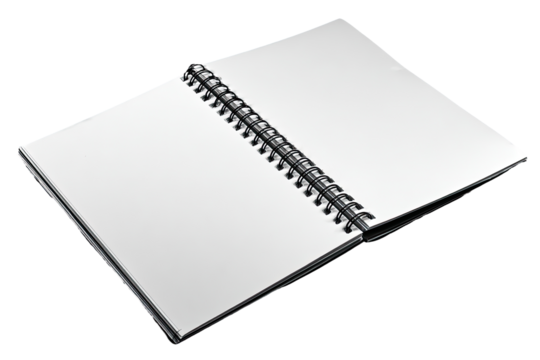 Open spiral-bound notebook, blank pages (3)
