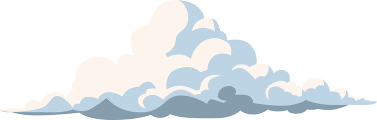 Fluffy Cloud Design – Blue and White Cloud Vector