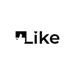 Like Logo Design – Black and white typography vector logo