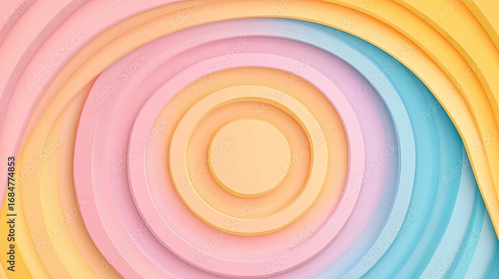 Aufkleber aesthetic sequence flow concept, colorful abstract background with layers of soft pastel circles