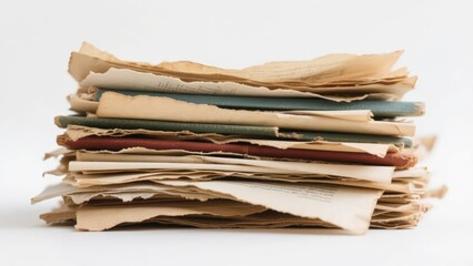 Stack of Worn and Tattered Papers