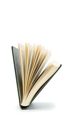 開かれた本の物語 緑の装丁と黄ばんだ紙