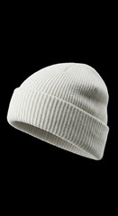 柔らかな質感 オフホワイトニット帽