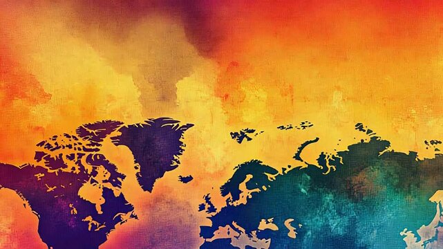 Colorful world map showing global diversity and interconnection