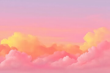 Pastel Pink and Yellow Cloudscape at Sunset