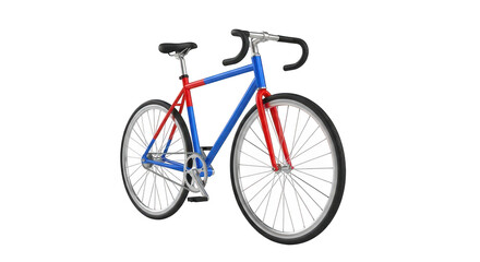 Obraz premium 3d icon of red and blue road bicycle isolated on transparent background racing bike with drop handlebars, thin tires, and a lightweight frame for speed and agility