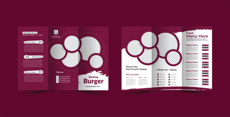 Modern Restaurant food menu trifold brochur template design