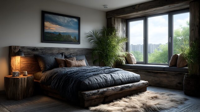 A realistic high-definition photo of a dual-purpose guest and office room with sleeper sofa.