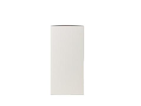 Blank white rectangular box, vertically oriented, against a black background.  A simple, unadorned product container