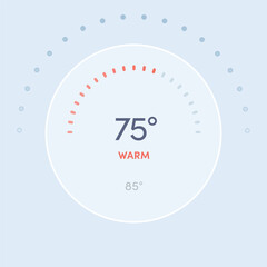 Naklejka premium Temperature Regulator Warm – Skeuomorphism UI