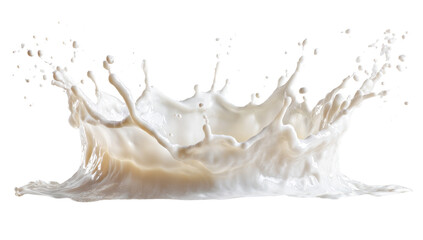 A milk splash against a black background.  A creamy, pale yellow liquid erupts in a crown-like pattern