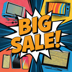 Comic Book-Inspired Black Friday Design with Sale Message