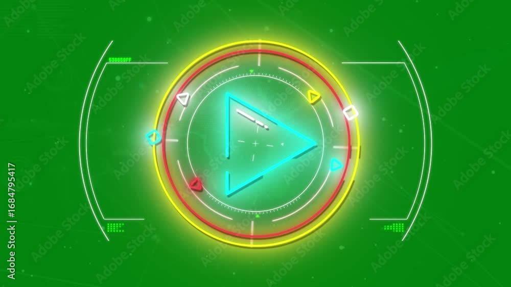Poster animation of scope scanning on green background