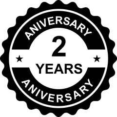 2 year anniversary gold icon for graphic design, logo, website, social media, mobile app, UI illustration