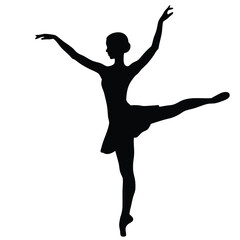 Obraz premium Elegant Silhouette of a Ballerina Performing a Graceful Arabesque The Epitome of Dance and Balance, Poise and Elegance Personified in a Single Artful Expression