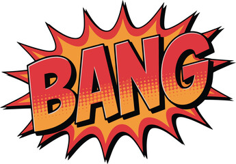 Fototapeta premium Comic Book Style Bang Explosion Word Art with Halftone Dots sound effect pop art