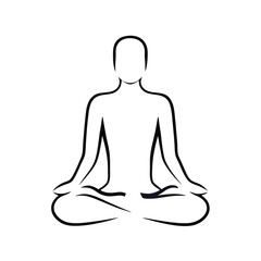 Serene Silhouette Meditating Figure Representing Mindfulness Relaxation and Spiritual Practice of Yoga Ideal for Health Wellness or Inner Peace