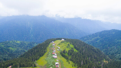 Aerial view of the Kaçkar Mountains in Pokut Plateau