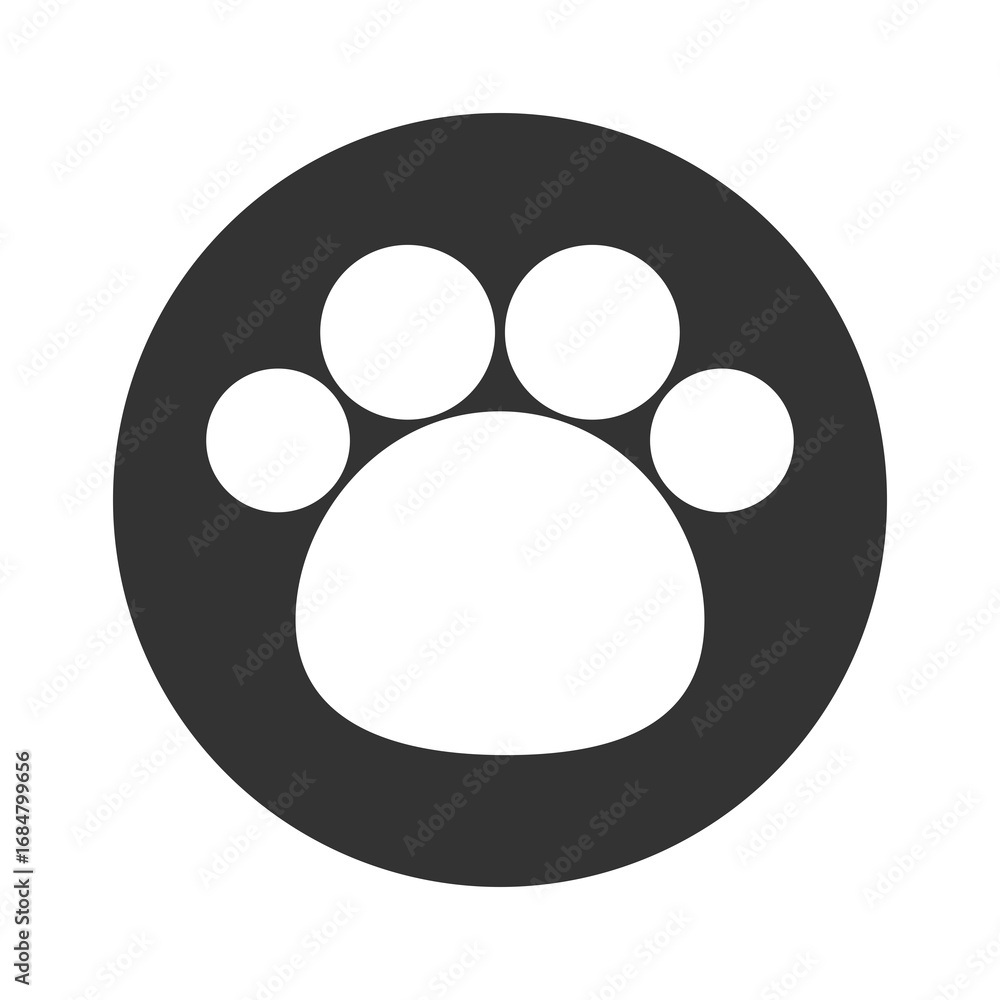 Poster paw print icon isolated on transparent background