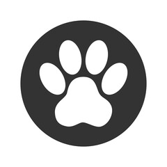 Paw print icon isolated on transparent background