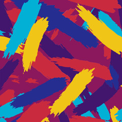 Abstract paintbrush strokes in vibrant colors. Dynamic brushstrokes create a colorful background. Design for website or app background. No demographic or professional role.