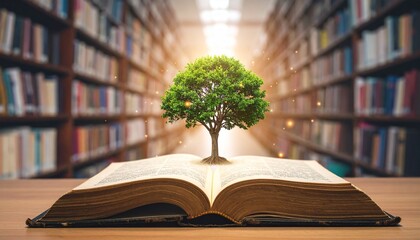 open book with tree