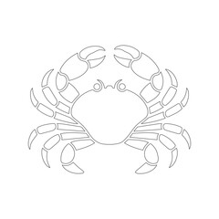Minimal Crab Line Art Vector for Marine Design Projects