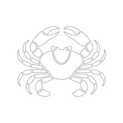 Minimal Crab Line Art Vector for Marine Design Projects