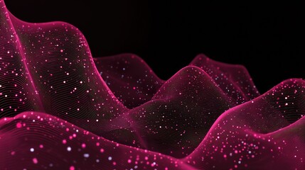Abstract swirling pink digital landscape