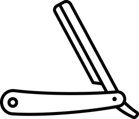 Black shaving razor icon - outline