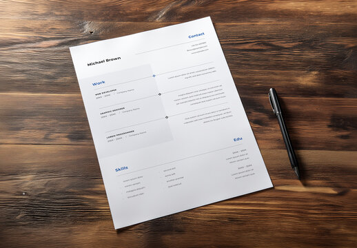 Minimal And Well Organized Resume Layout