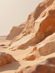 Sandy Desert Landscape with Rock Formations