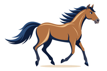 Galloping Horse with Flowing Mane and Tail Graceful Animal in Motion Dynamic Portrayal of Equestrian Beauty and Muscularity