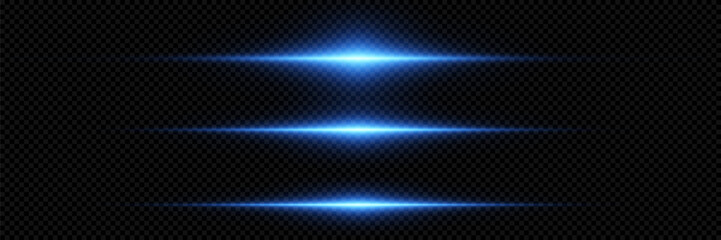 Collection of blue light effects and horizontal lines. © Hanna