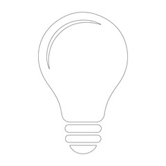 Minimal Line Art of Incandescent Light Bulb