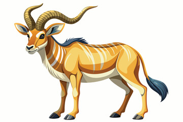 Elegant Illustration of a Nyala Antelope Standing Tall Depicted with Striking Detail and Gentle Shading a Captivating Wildlife Portrayal