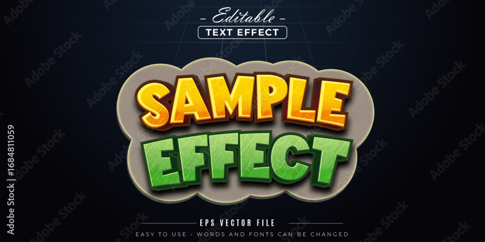 Poster sample effect text style, editable text effect.
