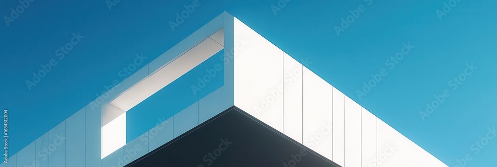 Aufkleber study architectural angles on modern building with clear skies and simplicity