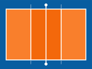 Volleyball Court Layout Vector Illustration, Sports Field Diagram in Flat Design