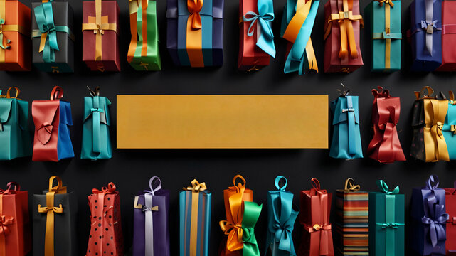 Colorful Gift Boxes with Bows for Festive Occasions