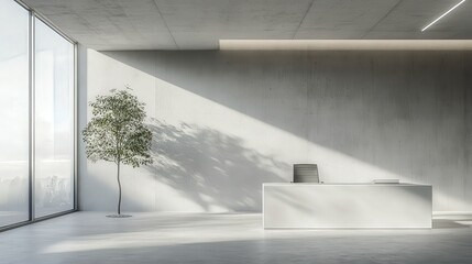 Obraz premium Modern reception area with minimalist design.