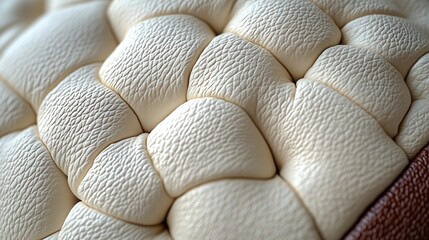 Close-up Of Leather Texture Surface Shows Unique Details and Smooth Braided Patterns