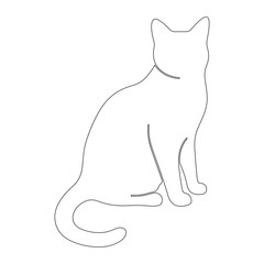 Minimal Cat Line Drawing – Elegant Pet Silhouette Vector