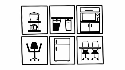 staff-break-room-elements-icon-set