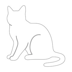 Minimal Cat Line Drawing – Elegant Pet Silhouette Vector