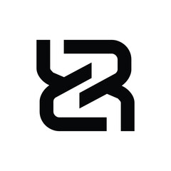 Black and white monogram lettermark logo design