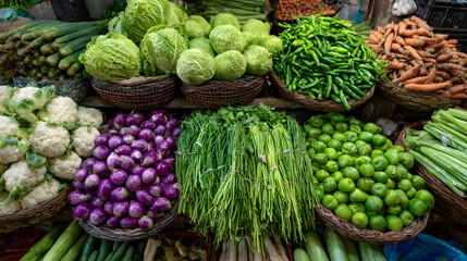 fresh vegetables at the market