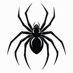 Creepy Crawly Silhouette A Detailed Vector Illustration of a Spider with Prominent Legs and Body Markings in Bold Black Color