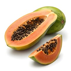 Carica Pubescens Wild Papaya Rare Mountain Jewel with Vibrant Rustic Orange Glow and Natural Exotic Elegance on Bright White Background Perfect for Seasonal Harvest and Still Life Art