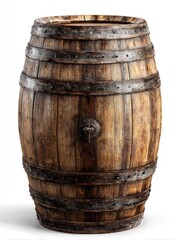 Obraz premium Aged wooden barrel, full view